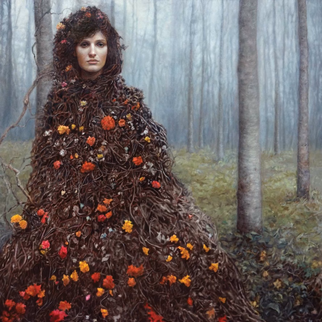 Blodeuwedd (2023), by J. Adam McGalliard Oil on canvas