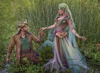 Photography: Elizabeth Elder Costume Designer: Joni Steinmann of Rainbow Curve Corsetry Models: Jessica Dru, Bryan Forrest Additional costuming (Bryan’s costume): Christy Hauptman Location: The Forrest Manor Enchanted Living Magazine Faerie Magazine