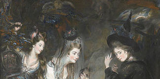 The Three Witches from Shakespeare’s Macbeth by Daniel Gardner, 1775. Wikimedia Commons.