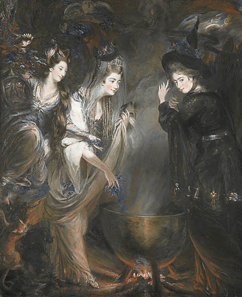 The Three Witches from Shakespeare’s Macbeth by Daniel Gardner, 1775. Wikimedia Commons. The Three Witches from Shakespeare’s Macbeth by Daniel Gardner, 1775. Wikimedia Commons.
