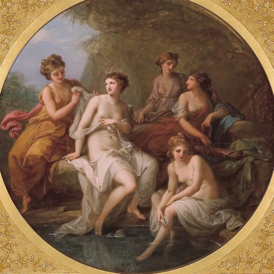 Diana and Her Nymphs Bathing (1778-87), by Angelica Kauffmann. Wikimedia Commons Diana and Her Nymphs Bathing (1778-87), by Angelica Kauffmann. Wikimedia Commons